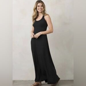 Prana Cali Maxi Dress, built in bra, floor length, black size small
